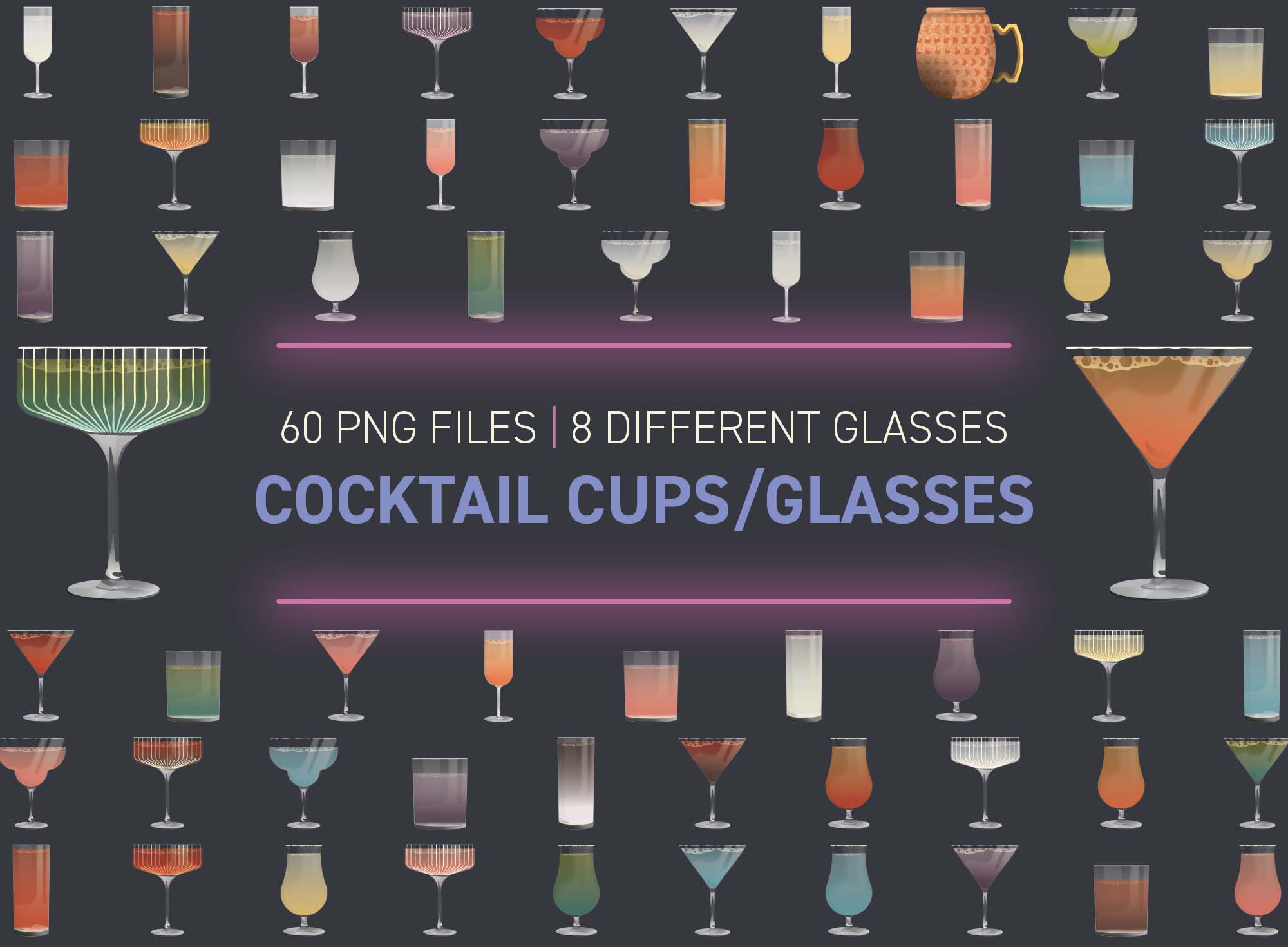 Create-Your-Own-Cocktails-PNG-listing-lelinhtdigitals_Cocktail-glasses-cups-clip-arts