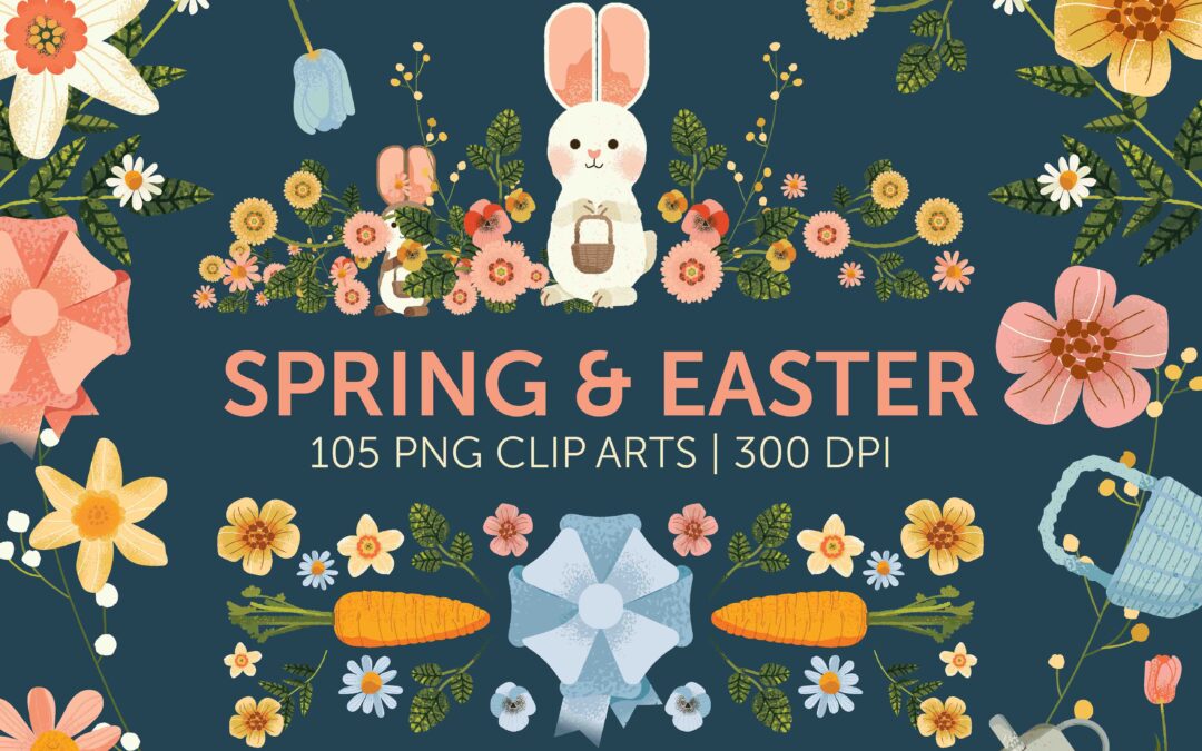 Spring and Easter Clip Arts | PNG Files | Frames | Cards